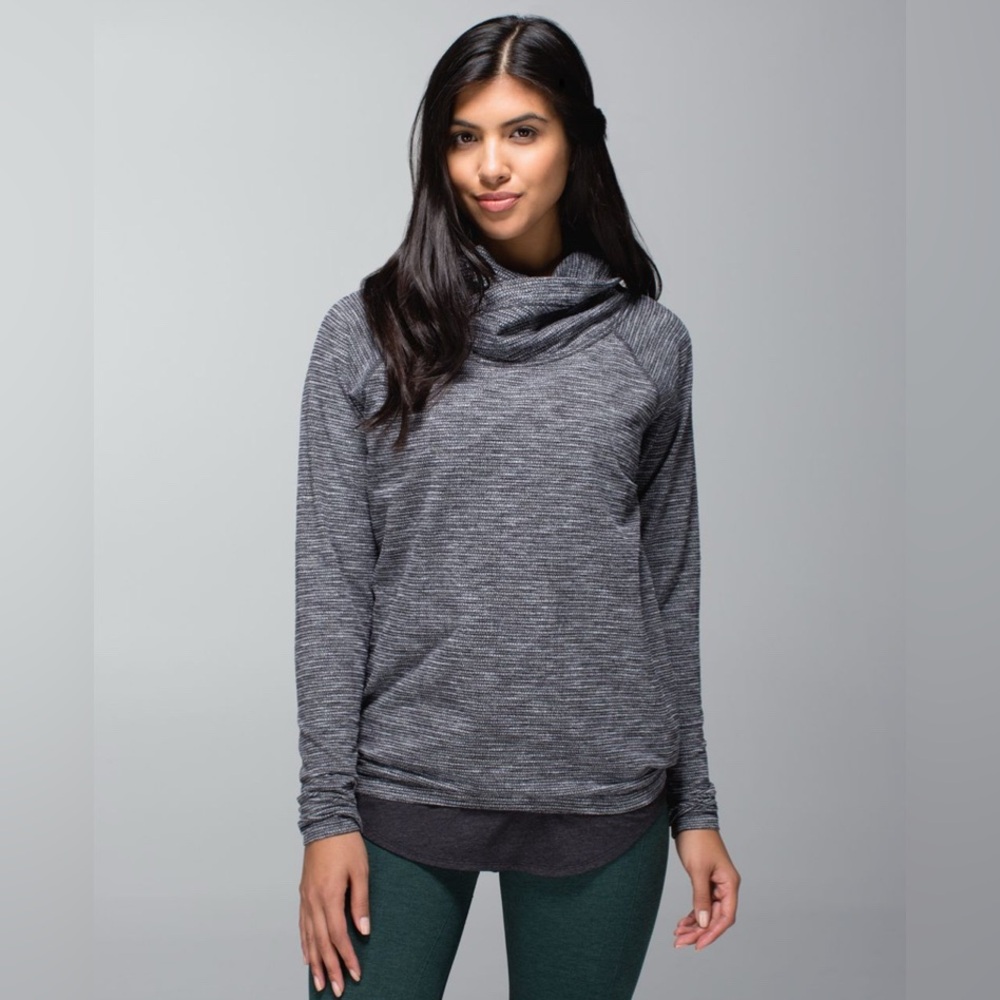 lululemon athletica Charcoal Cowl Neck Healthy Heart Pullover Sweater